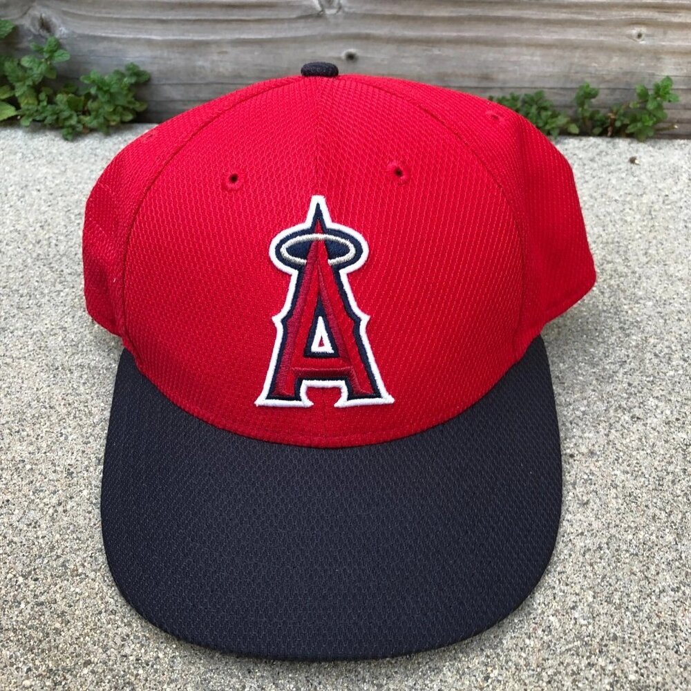NEW ERA Anaheim Angels Fitted Hat 7 1/4 Men's Red Mesh Baseball Cap MLB 5950​